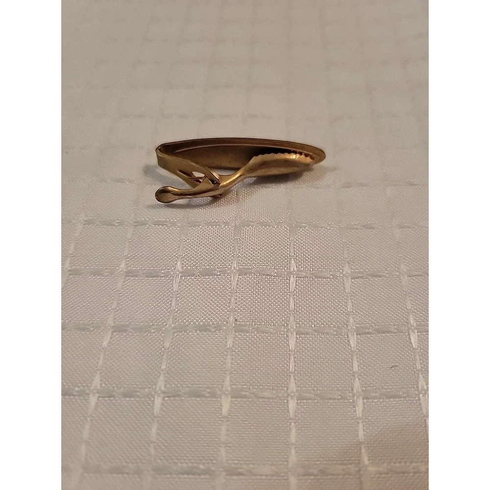Vingtage Metal Gold Tone Money‎ Clip, Cufflinks, Tie Clip Onyx Clear Stone